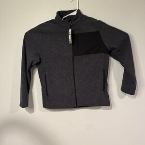 PGA TOUR Zip Fleece Jacket Mens Large Caviar Heather Thermal UPF 50 $100 NEW
